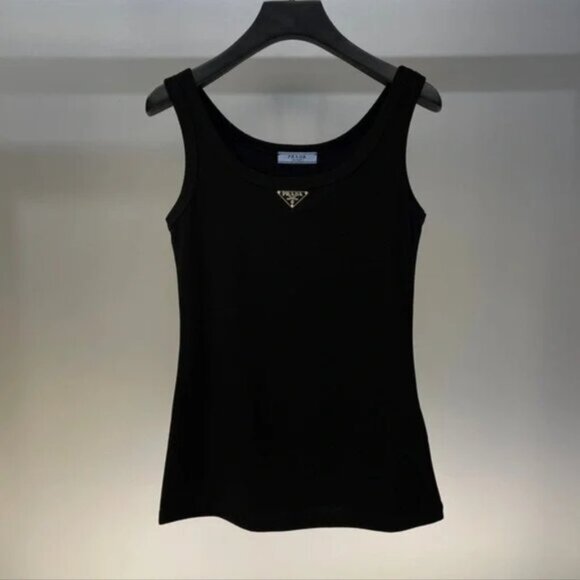 Prada Black Fitted Tank Top - Picture 1 of 7